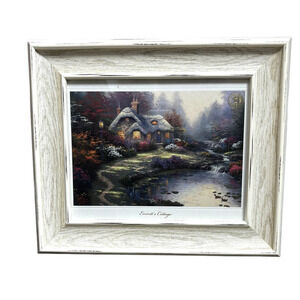Thomas Kinkade Everett's Cottage Print Framed 11.5 X 14"/print measures 8.5 X 11